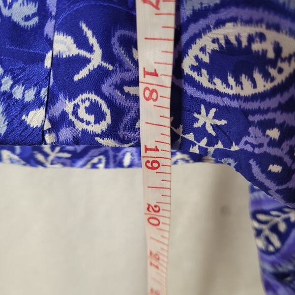 Vintage Adrianna Papell blue floral paisley silk skirt set Size 6 retro maximal - Picture 10 of 16